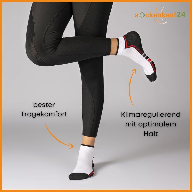 Gepolsterte Sneaker-Socken für Herren und Damen aus atmungsaktiver Baumwolle (6 oder 12 Paar)