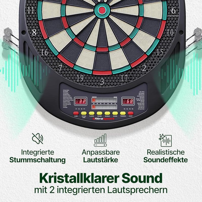 Ultrasport Elektrische Dartscheibe für Partys mit Stahldarts