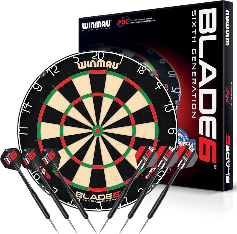 WINMAU Blade 6 Dartscheibe mit 2 Darts-Sets für leidenschaftliche Spieler