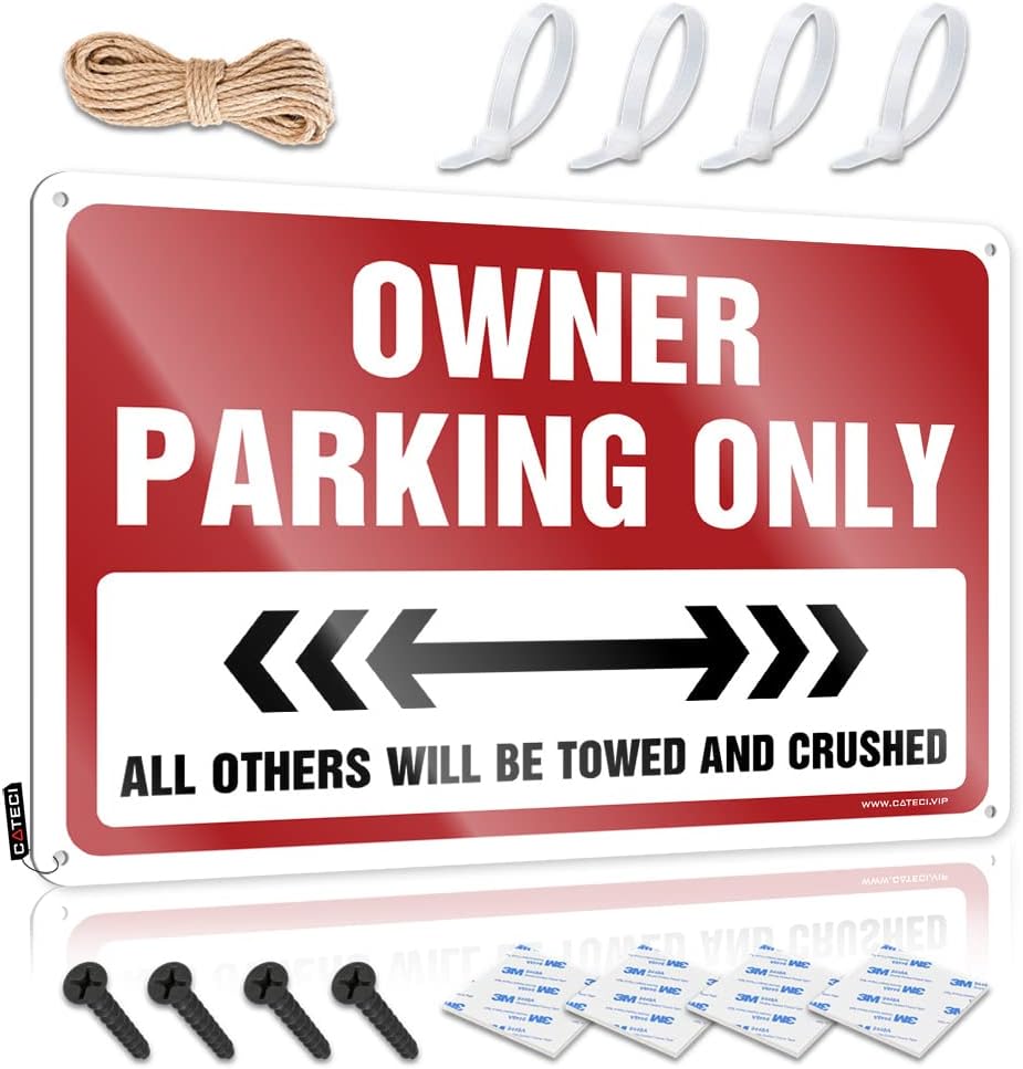 Owner Parking Only Metall-Schild - Humorvolle Deko unter 10 Dollar (30 x 40 cm)