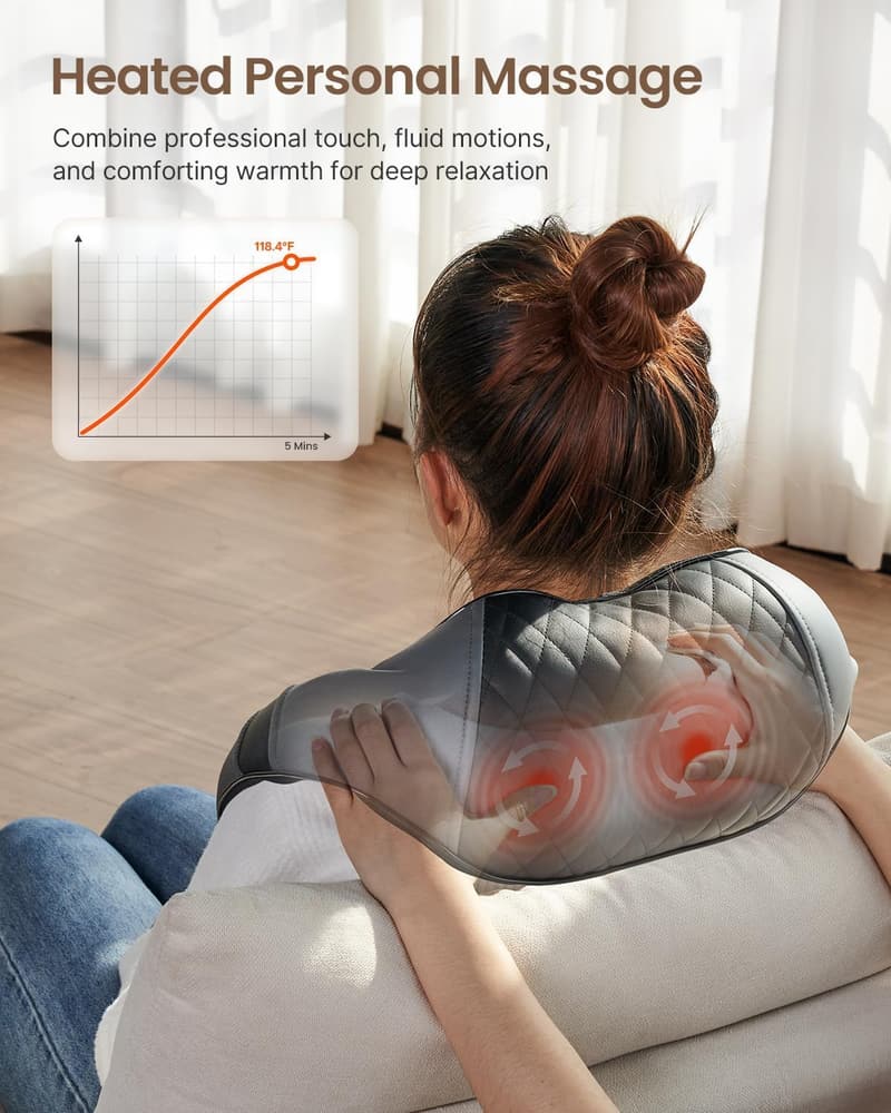 Nackenmassagegerät mit Wärme für Frauen – 3D Shiatsu-Massagegerät