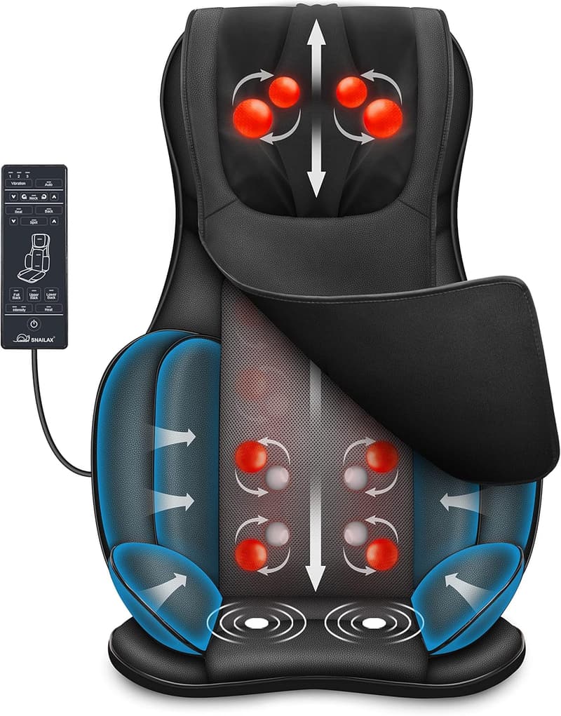 Shiatsu Massagesitzauflage mit Wärme für Rücken und Nacken