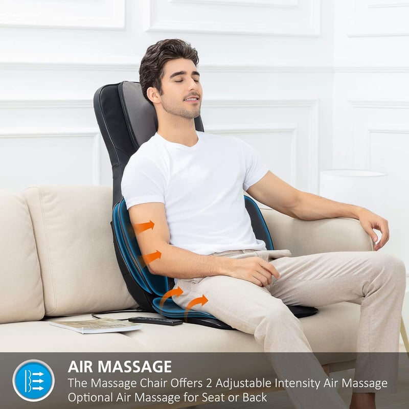 Shiatsu Massagesitzauflage mit Wärme für Rücken und Nacken