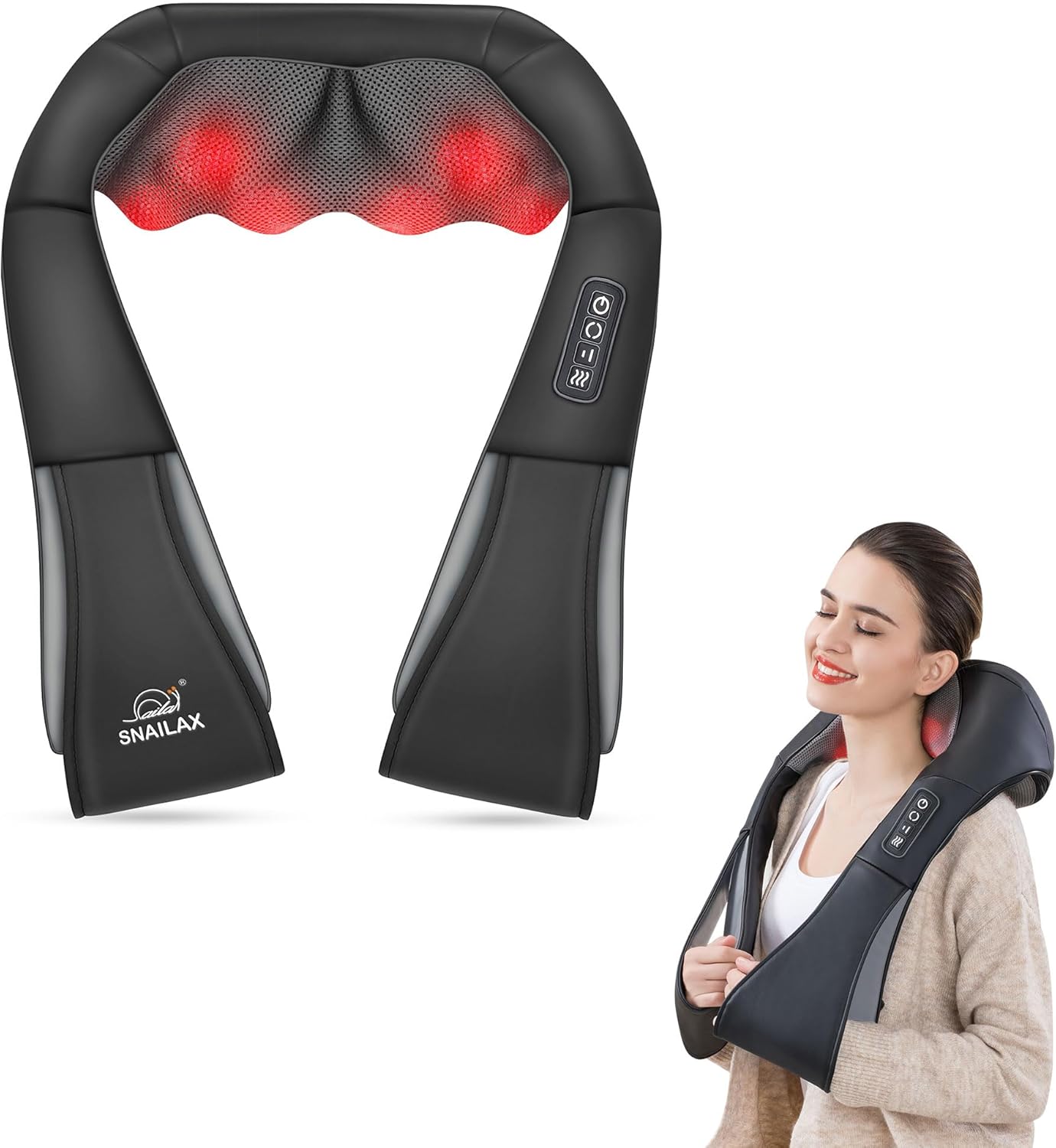 Shiatsu Nackenmassagegerät mit Wärme – 4D Rückenmassager für Zuhause und Büro