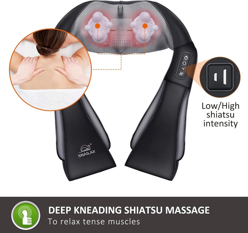 Shiatsu Nackenmassagegerät mit Wärme – 4D Rückenmassager für Zuhause und Büro