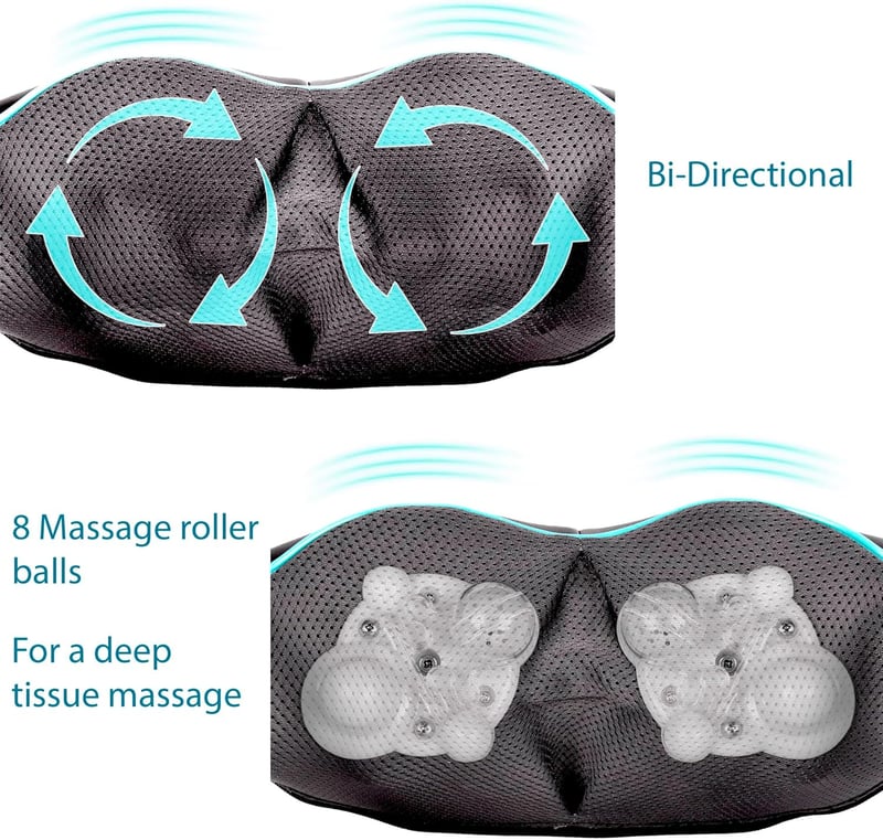 Shiatsu Massagegerät mit Infrarot-Wärme für Nacken und Rücken