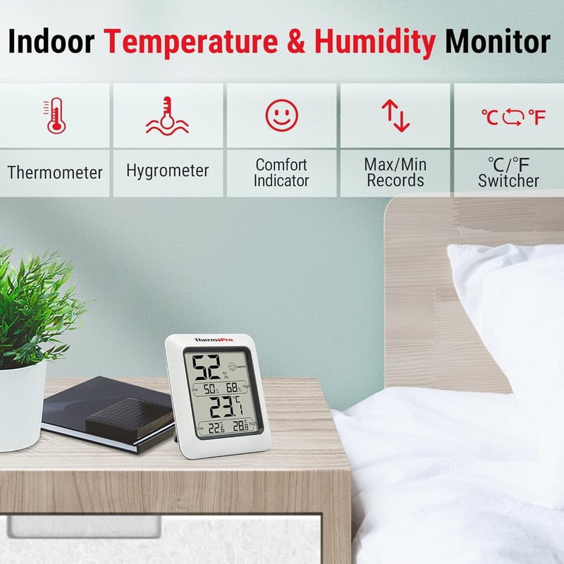 ThermoPro TP50 digitales Thermo-Hygrometer für Raumklimakontrolle