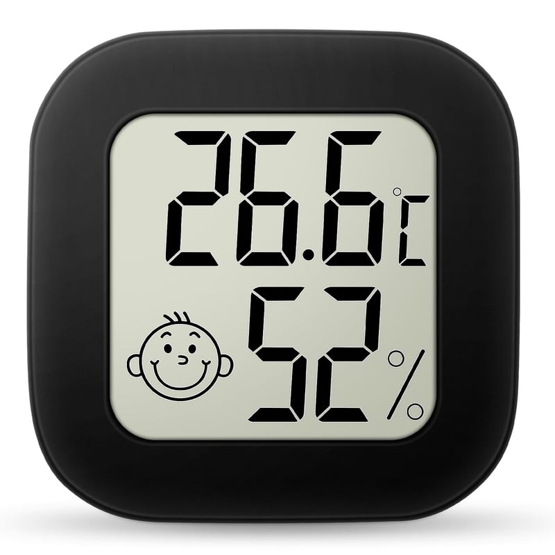 Mini LCD Thermometer und Hygrometer für Innenräume – Schwarz