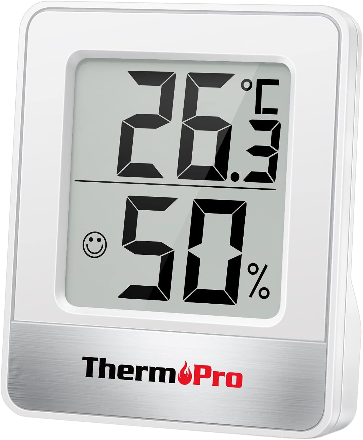 Digitales Mini-Thermo-Hygrometer mit Smiley-Indikator für Innenräume