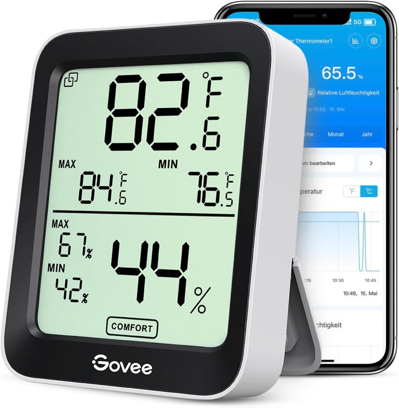 Govee Digitales Thermo-Hygrometer für Innenräume mit APP und Alarm