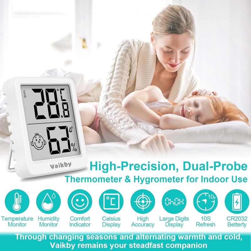 Digitales Hygrometer-Thermometer 3er-Set für Innenräume, hohe Präzision