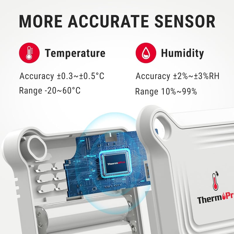 ThermoPro Bluetooth Hygrometer für Innenräume mit APP-Datenexport