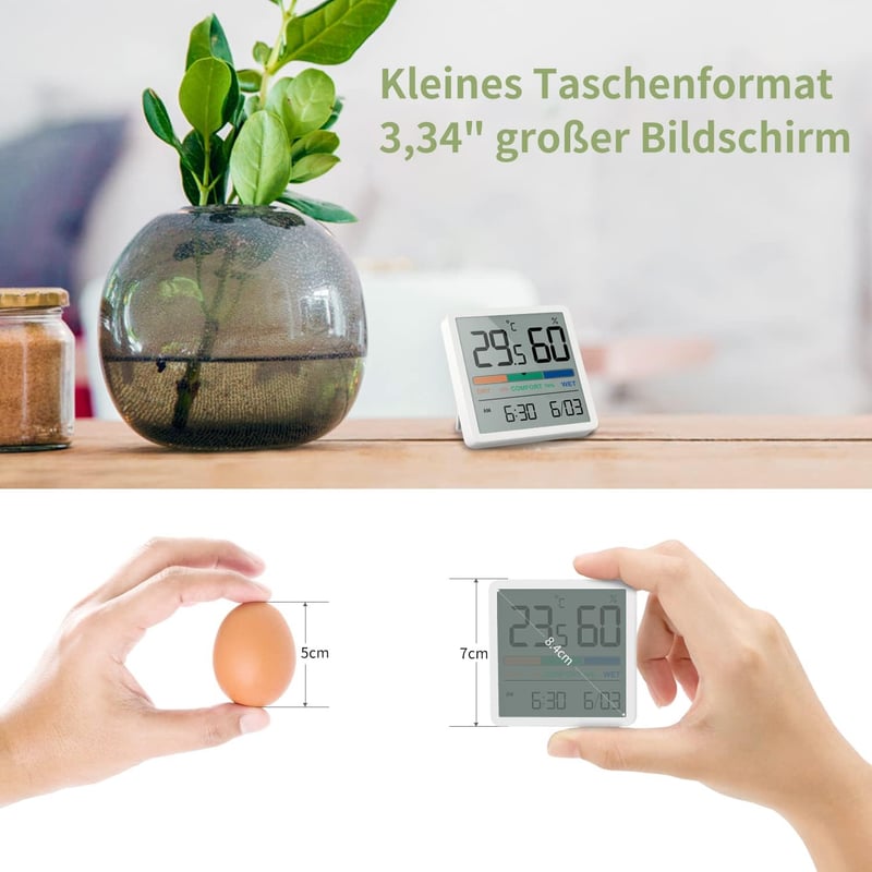 Digitales Thermo-Hygrometer mit hoher Genauigkeit für Raumklimakontrolle