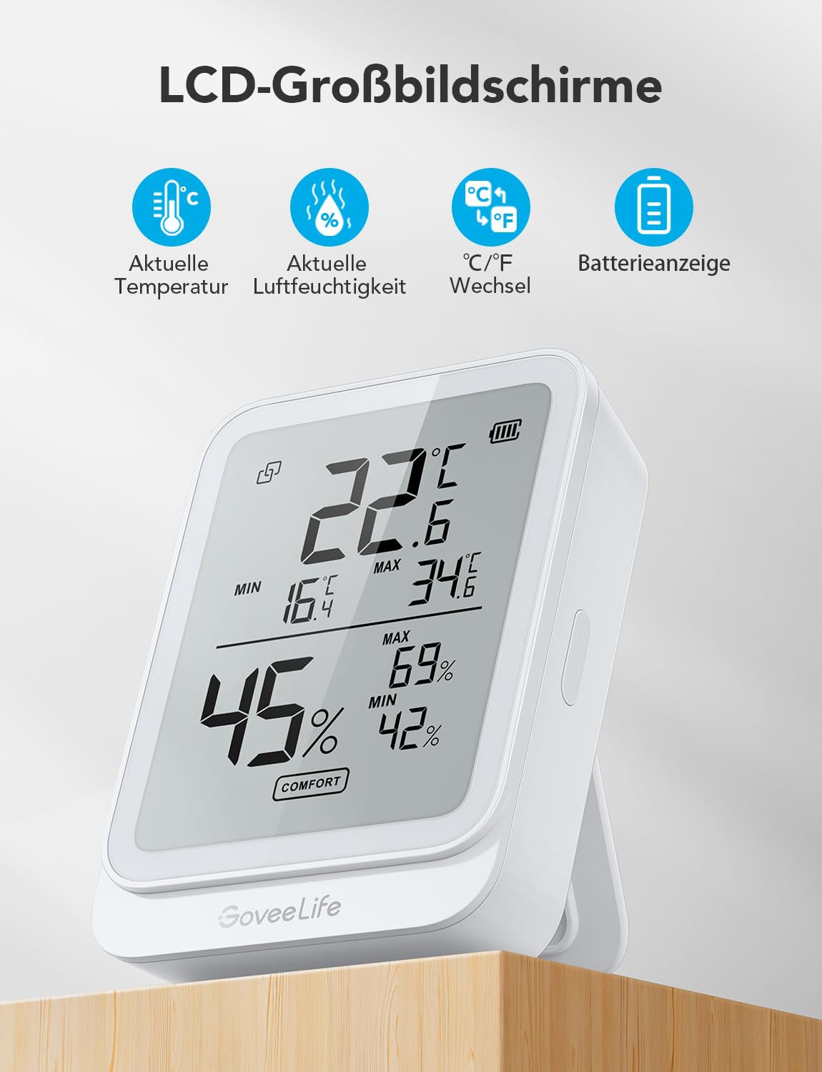 GoveeLife Bluetooth Thermo-Hygrometer für Zuhause und Gewächshaus