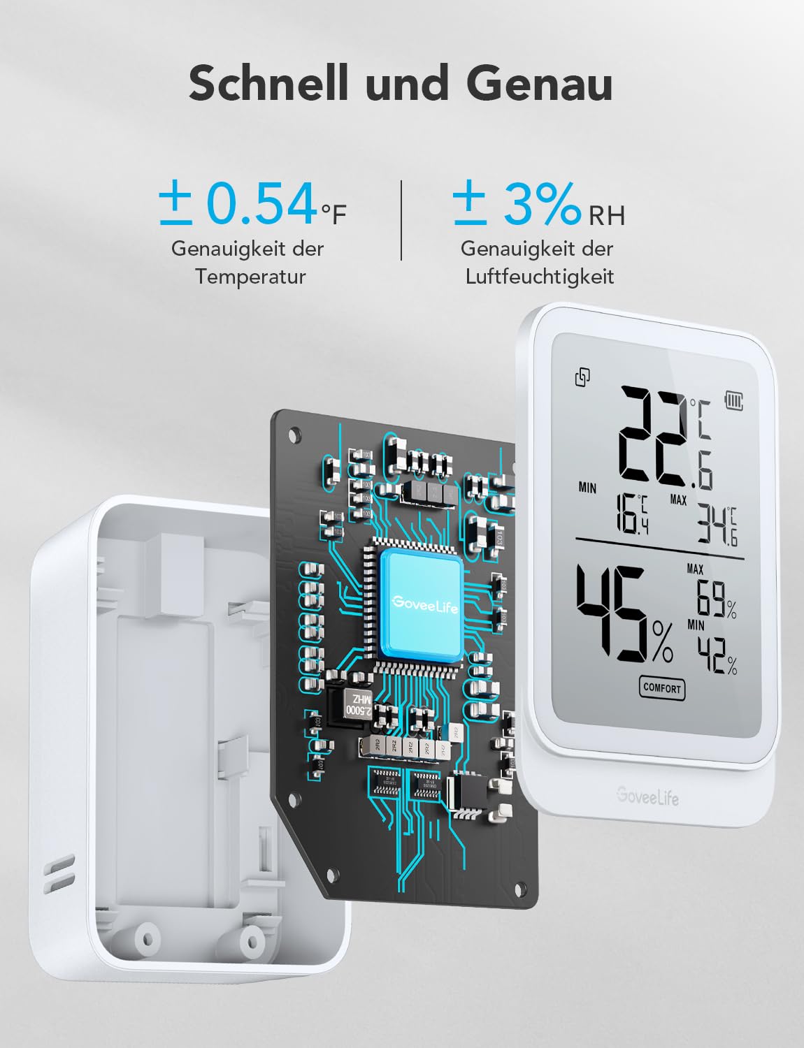 GoveeLife Bluetooth Thermo-Hygrometer für Zuhause und Gewächshaus