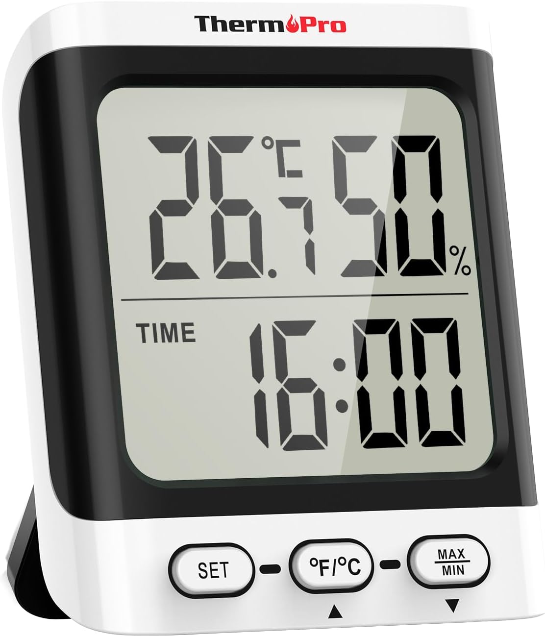 ThermoPro TP152 Hygrometer und Thermometer für Innenräume, Schwarz