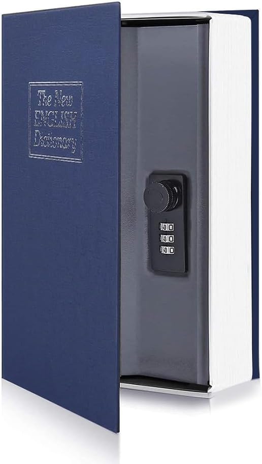 Buch-Safe mit Kombinationsschloss für Bargeld und Schmuck, groß