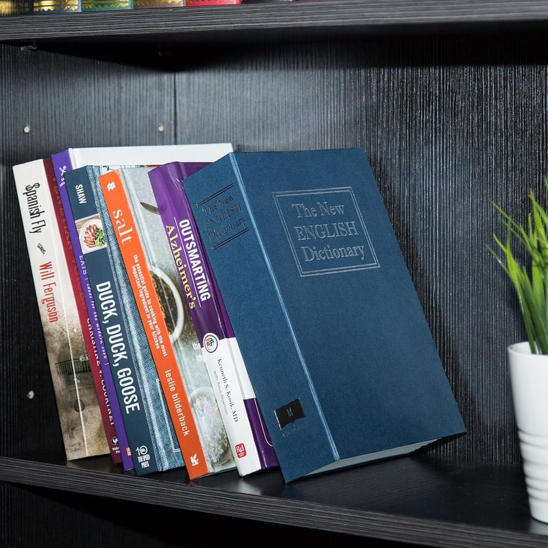 Buch-Safe Blau mit Kombinationsschloss – 5,6 x 15,5 x 23,9 cm
