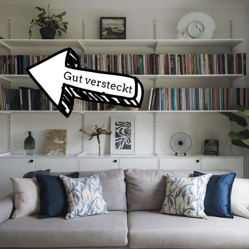 Bücherversteck im Bibeldesign blau mit silbernem Kreuz