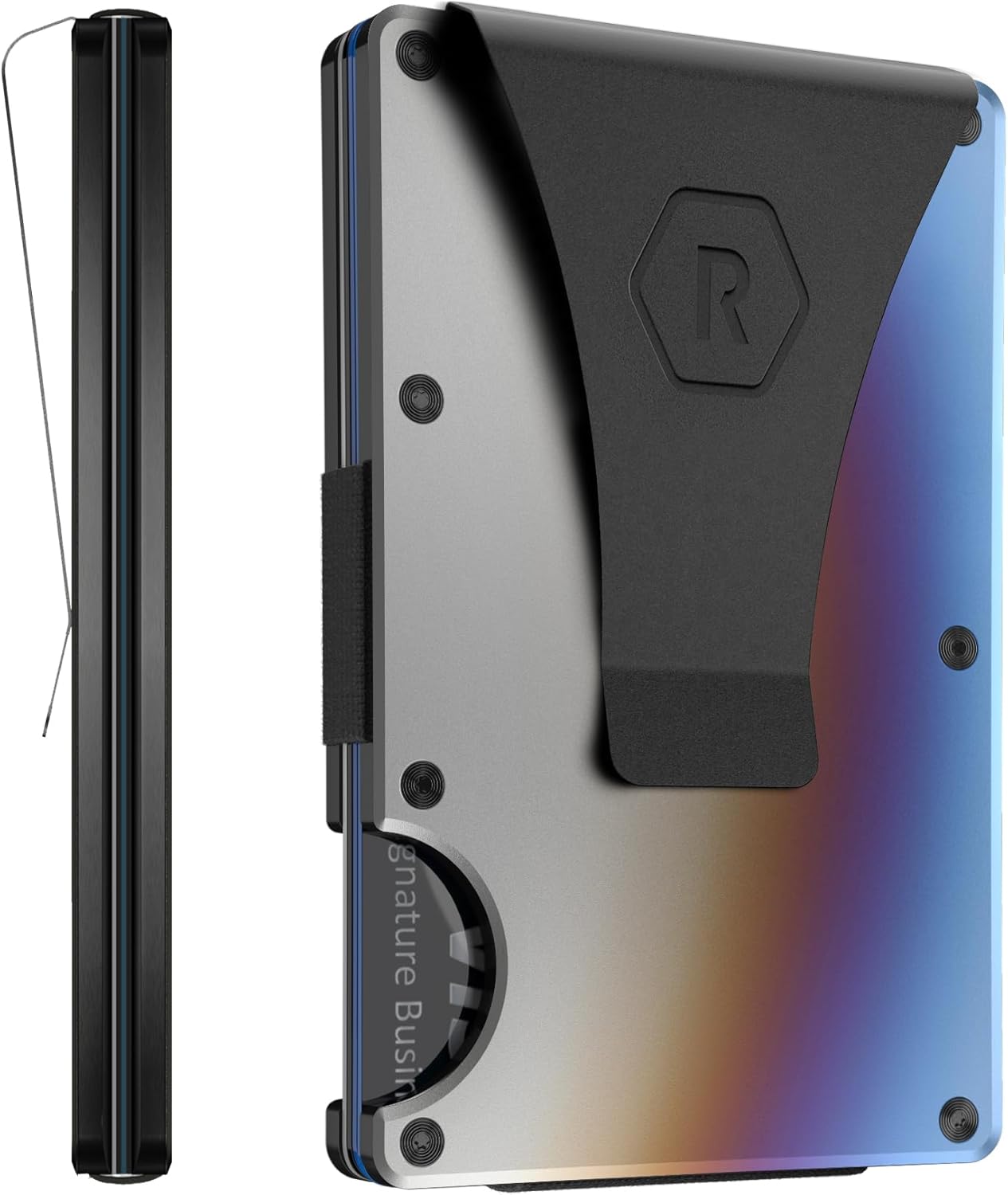 Minimalistisches RFID-blockierendes Kreditkartenetui für Männer aus Aluminium mit Geldklammer