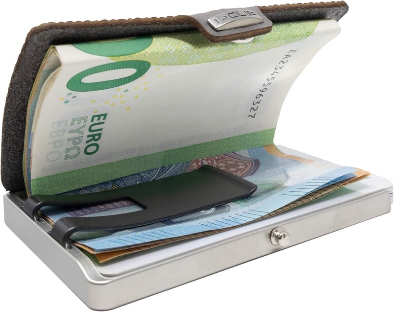 Edelstahl Geldbeutel mit austauschbarer Klammer - Slim Wallet Urban Grau