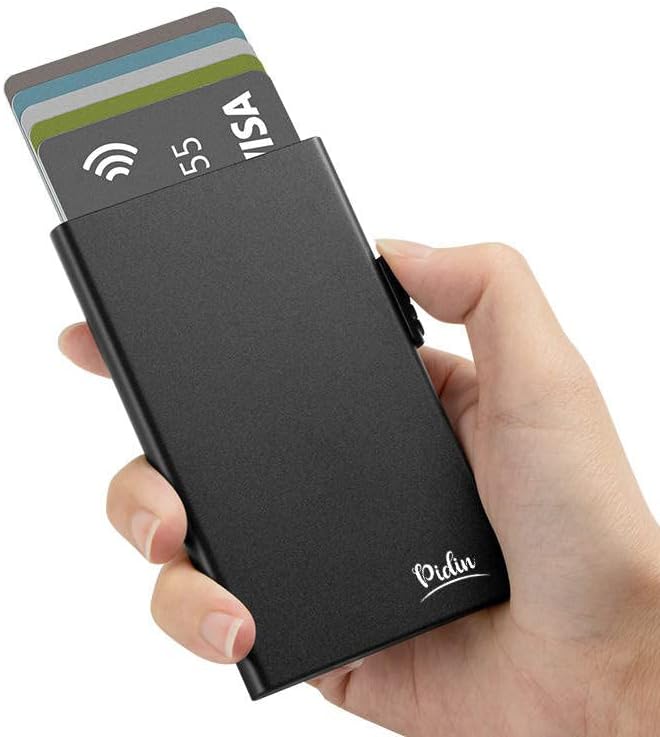 Slim RFID-Kreditkartenetui für Damen und Herren – Schwarz