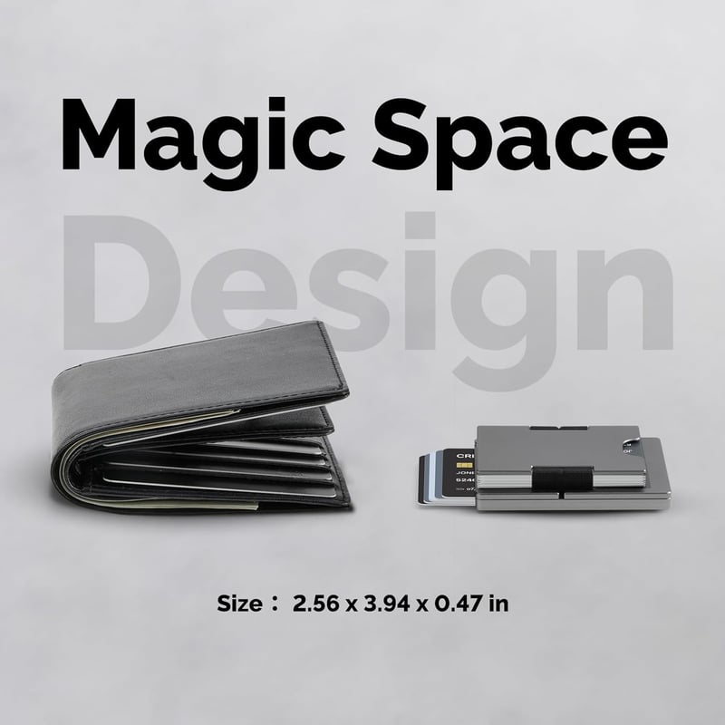 Slim Wallet Kartenetui mit RFID Schutz für 10-20 Karten (Grau)