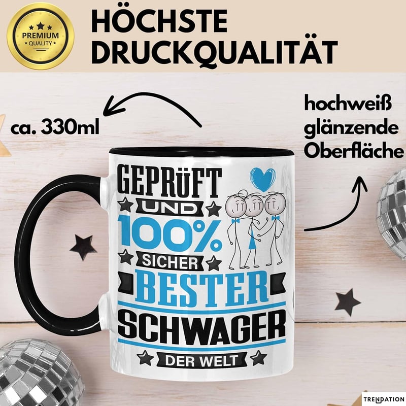 Lustiges Geschenk für Schwager – Bester Schwager der Welt (Schwarz)
