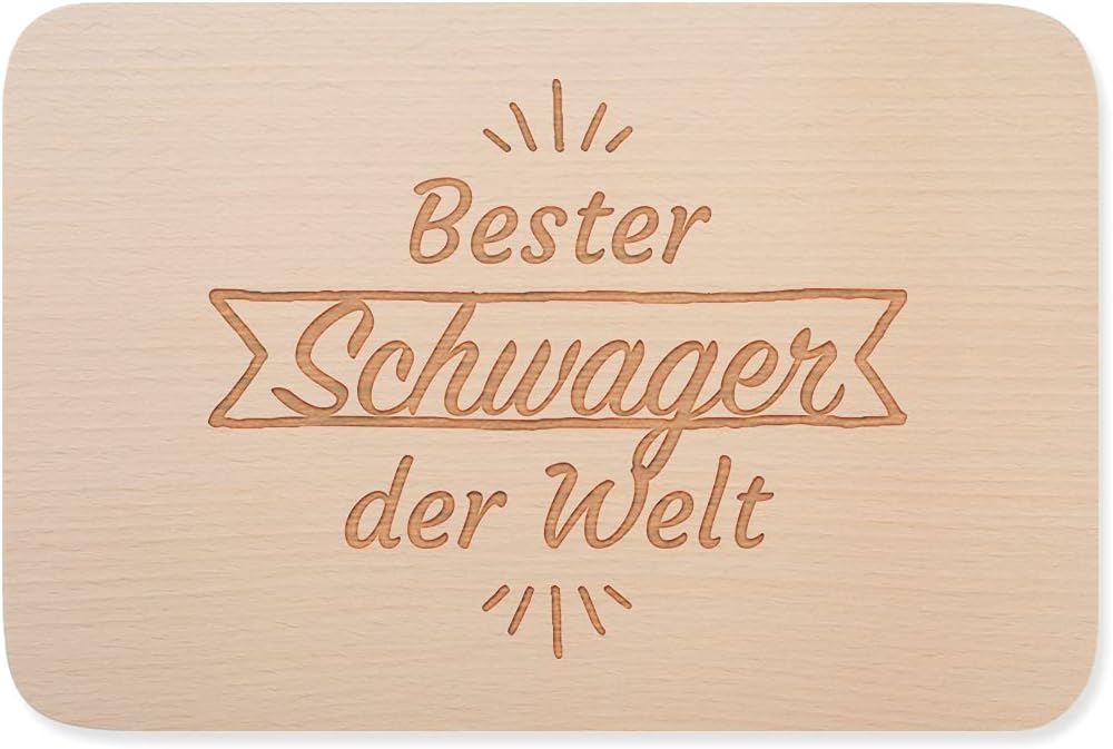 Frühstücksbrettchen für Schwager - Holzbrett, personalisiert