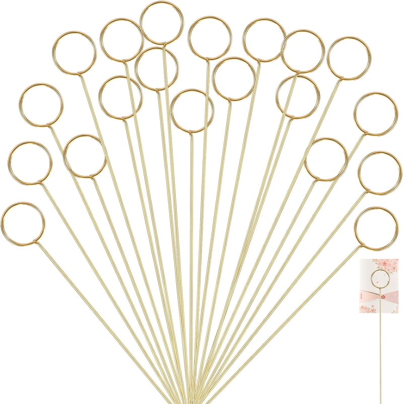20er Set Goldene Metall Kartenhalter für Hochzeiten und Bastelarbeiten (30,5 cm)