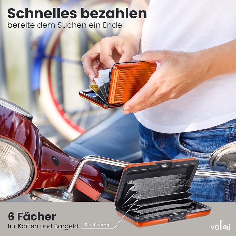Aluminium Kreditkartenetui mit NFC & RFID Schutz für Damen und Herren