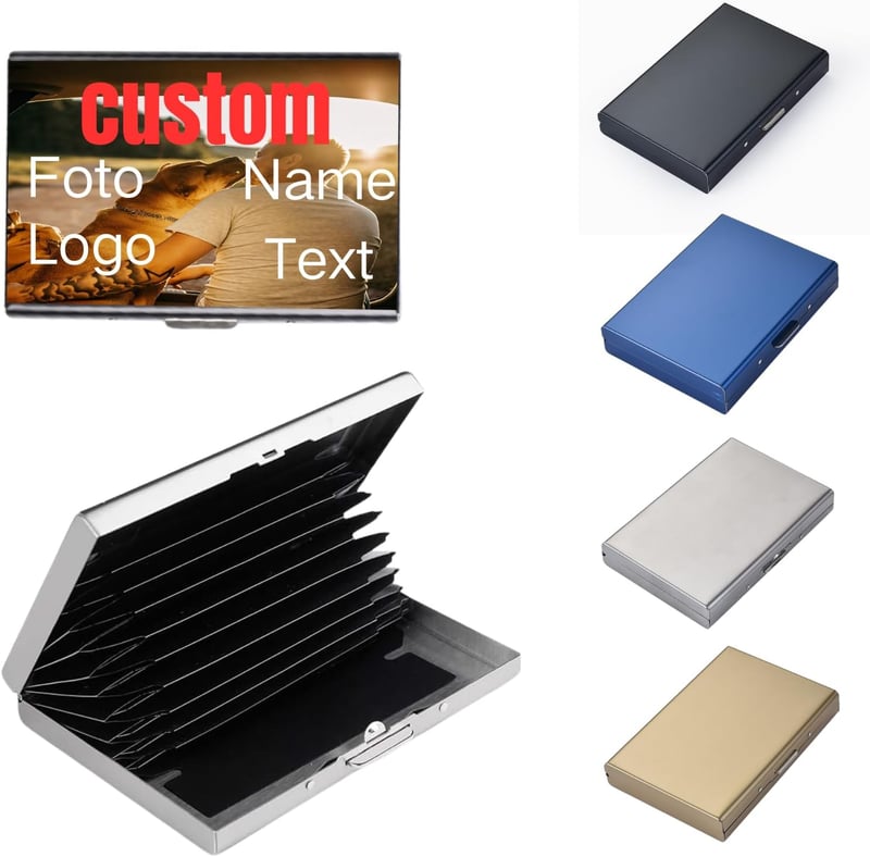 Personalisierter RFID Edelstahl Kreditkartenhalter für Paare