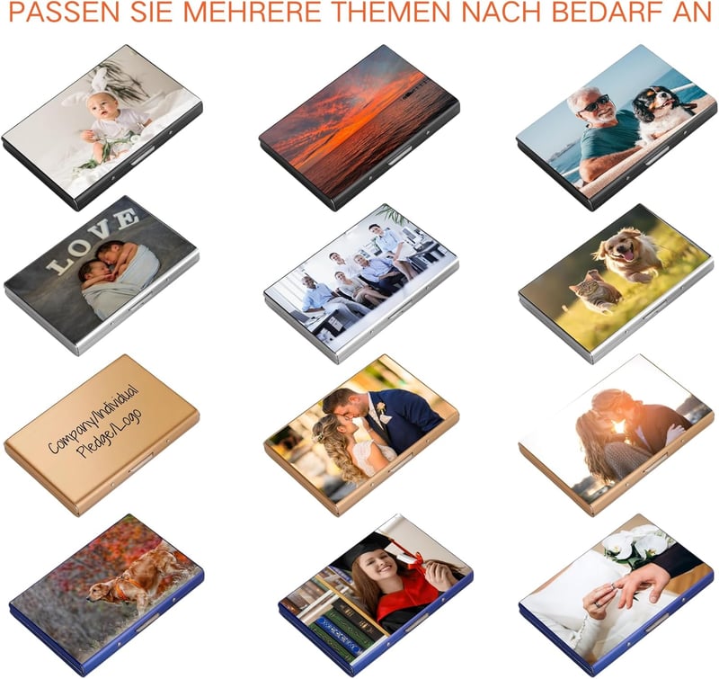 Personalisierter RFID Edelstahl Kreditkartenhalter für Paare