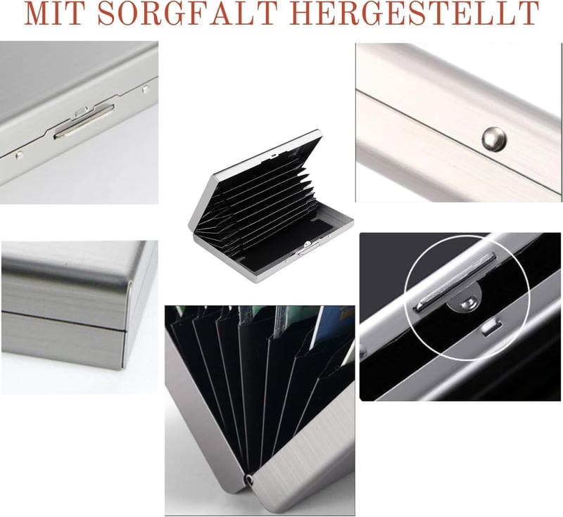 Personalisierter RFID Edelstahl Kreditkartenhalter für Paare
