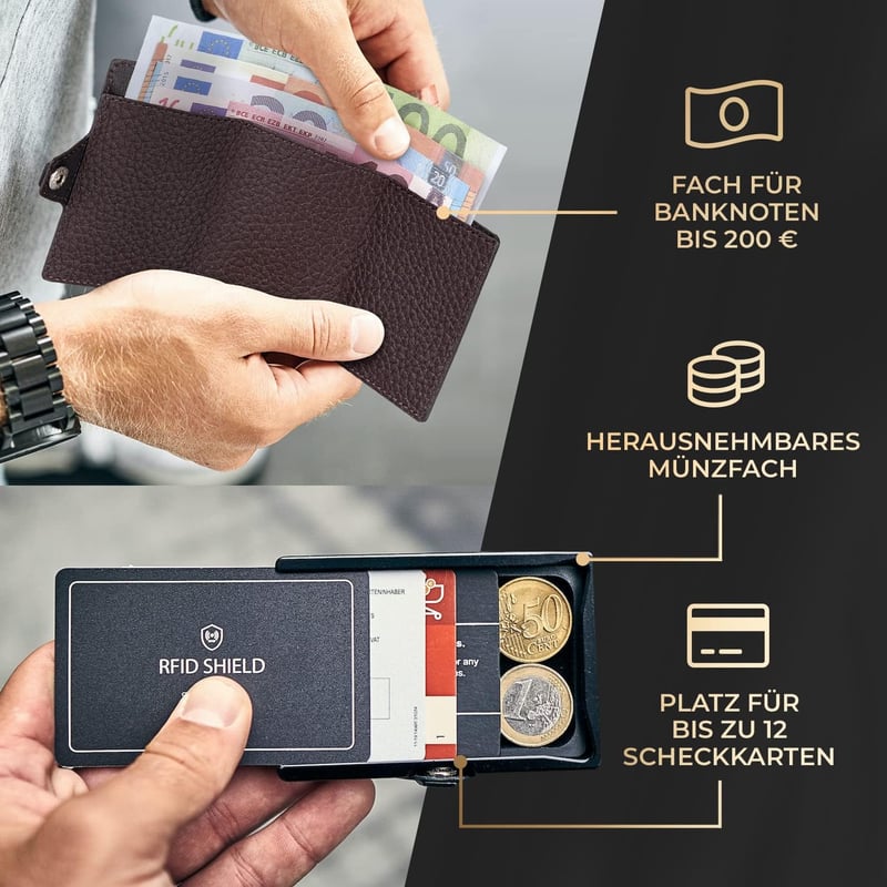 Slim Wallet Herren Geldbörse mit RFID Schutz