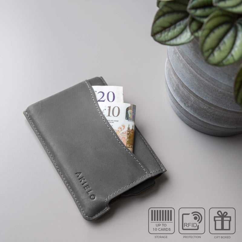 Minimalistisches Kartenetui mit RFID-Schutz für Herren – AKIELO