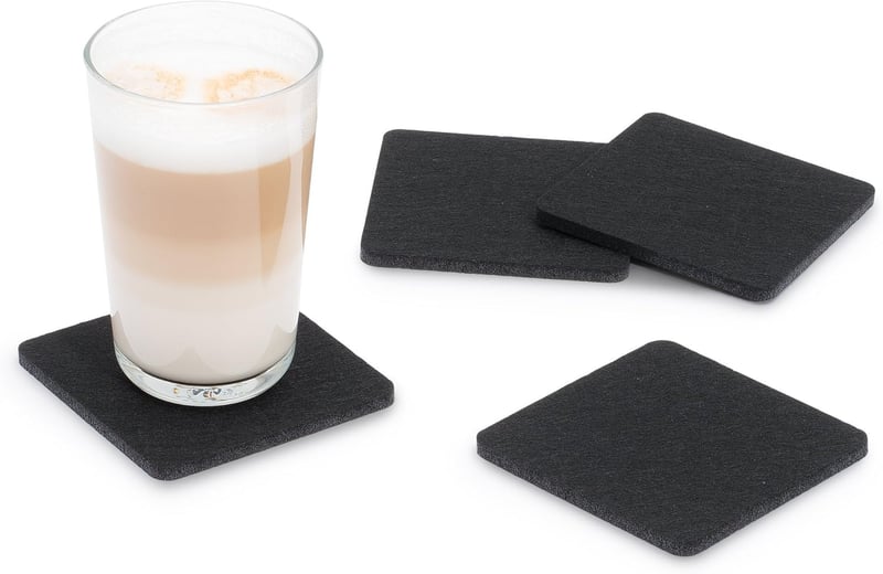 Filzuntersetzer eckig, 8er Set, wählbare Farben für Tisch und Bar