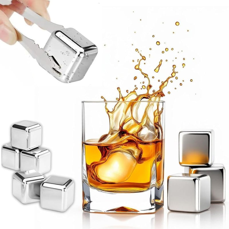 Wiederverwendbare Kühlsteine für Whisky und Wein – 8 Stück Geschenk für Cocktail-Liebhaber