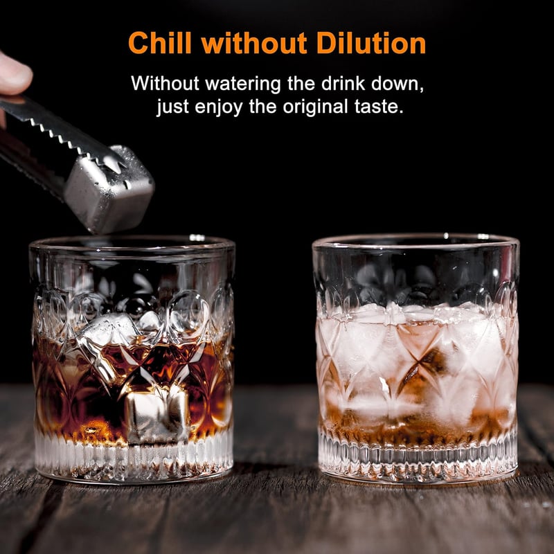 Wiederverwendbare Kühlsteine für Whisky und Wein – 8 Stück Geschenk für Cocktail-Liebhaber