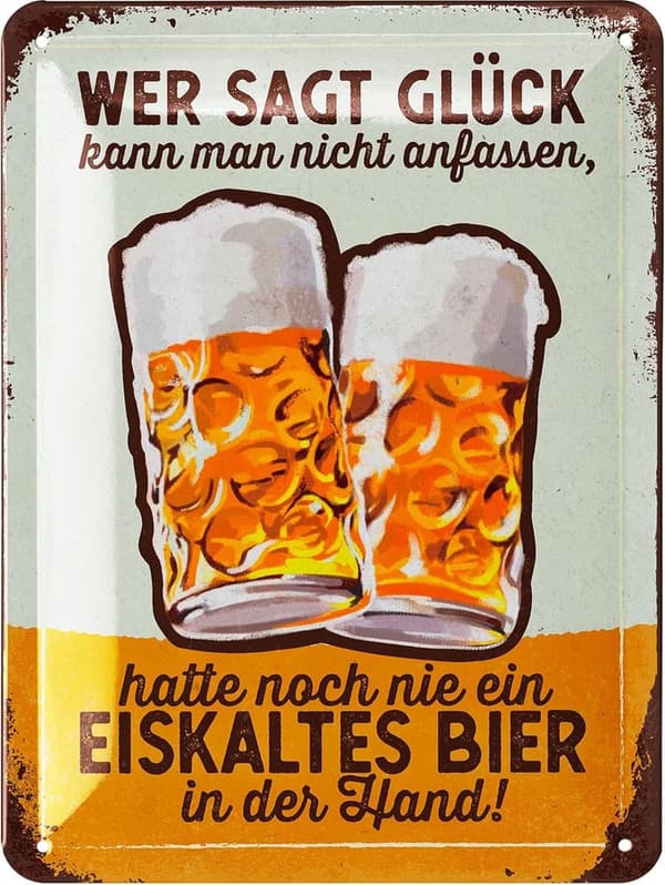 Retro Blechschild für Bar und Partykeller – lustige Sprüche, 15x20 cm