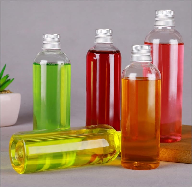 10er Set Mini-Alkoholflaschen 80ml mit silbernen Verschlüssen für Partys