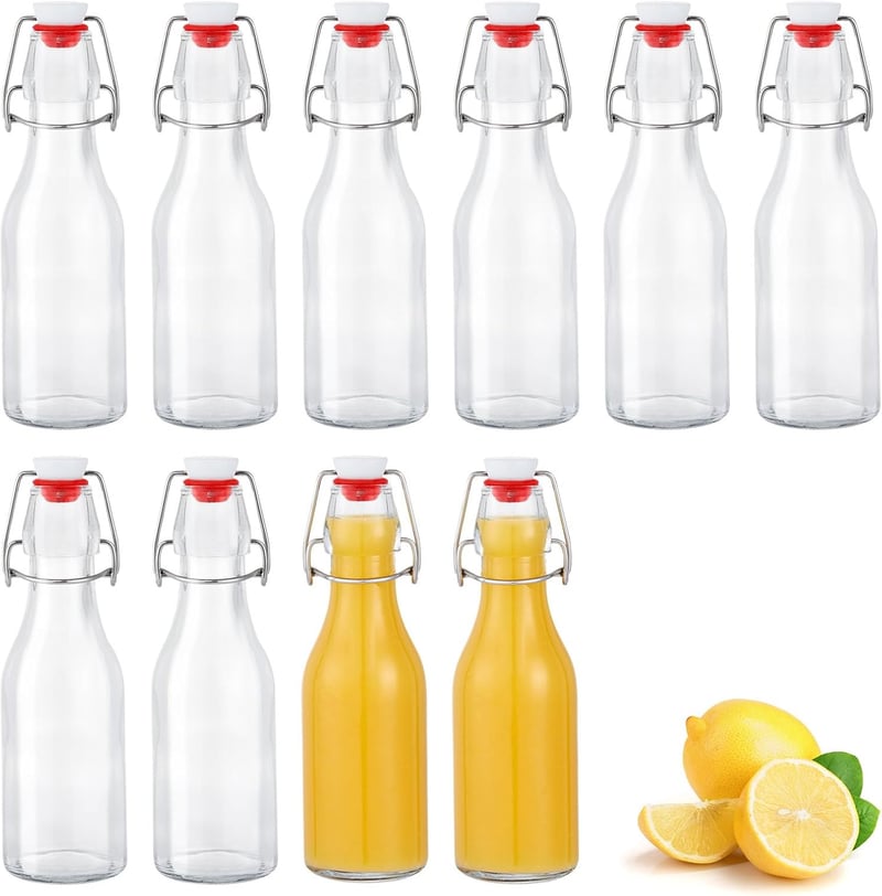 Zanfqvo 10 Stück 250ml Bügelflaschen für Öl, Essig und Saft