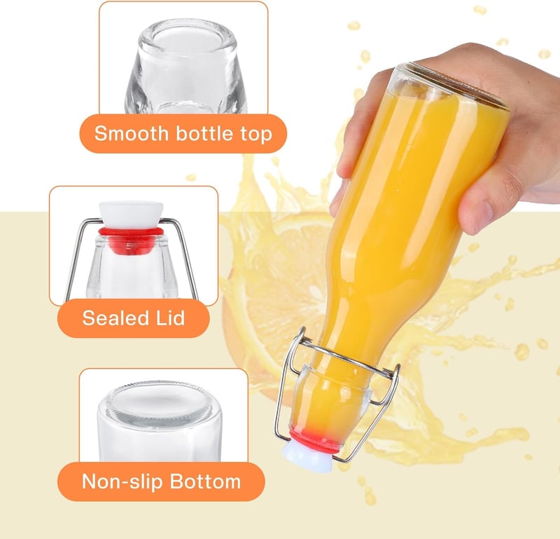 Zanfqvo 10 Stück 250ml Bügelflaschen für Öl, Essig und Saft