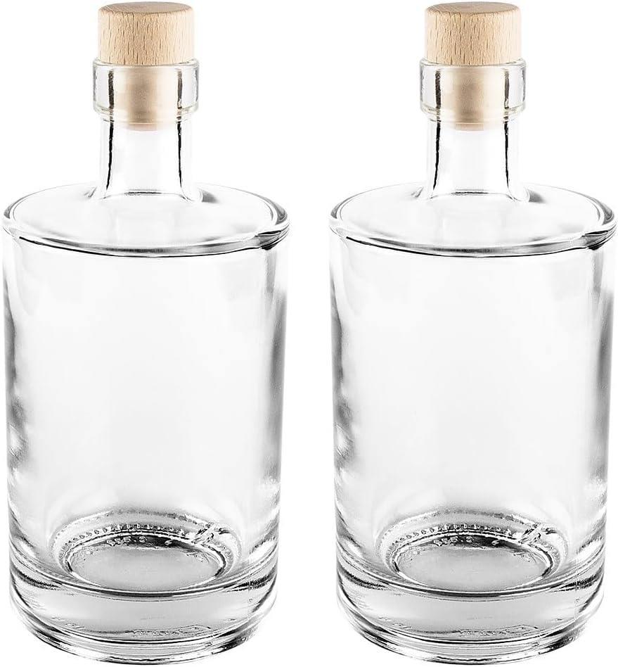 Glasflaschen mit Korken, 500 ml, 2er Set – ideal zum Befüllen und Verschenken