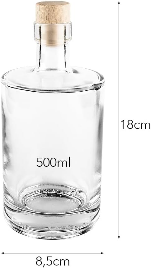 Glasflaschen mit Korken, 500 ml, 2er Set – ideal zum Befüllen und Verschenken