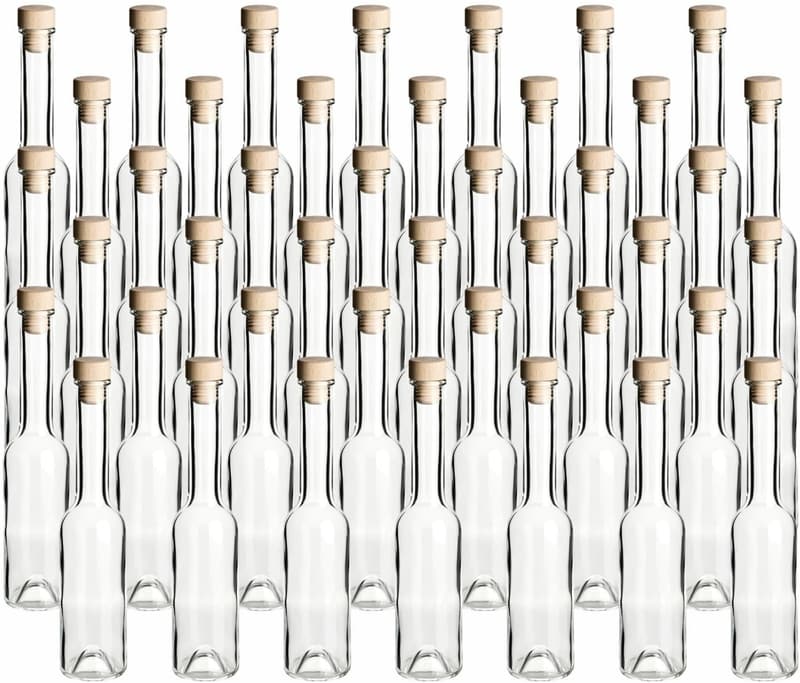 42er Set Glasflaschen 200 ml mit Korken – Leere Flaschen zum Abfüllen