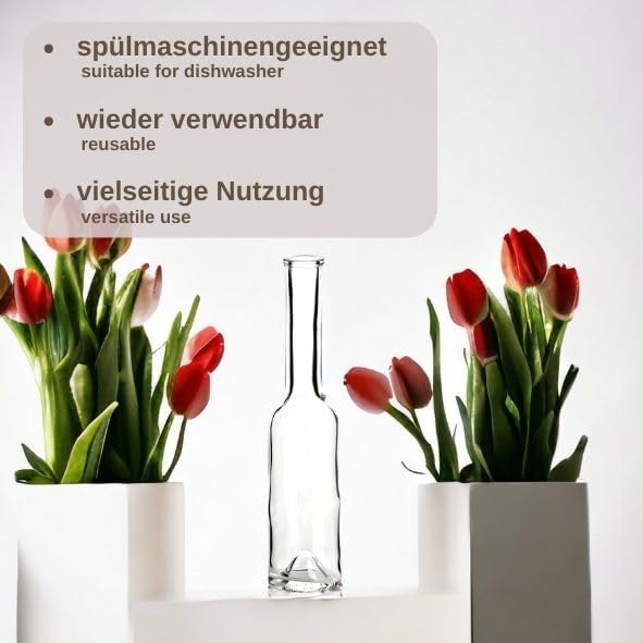 42er Set Glasflaschen 200 ml mit Korken – Leere Flaschen zum Abfüllen