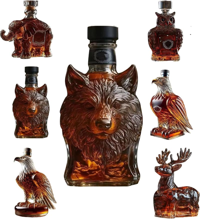 Exquisite Whisky Glaskaraffe für Papa und Ehemann, 200 g, 8 x 13 cm