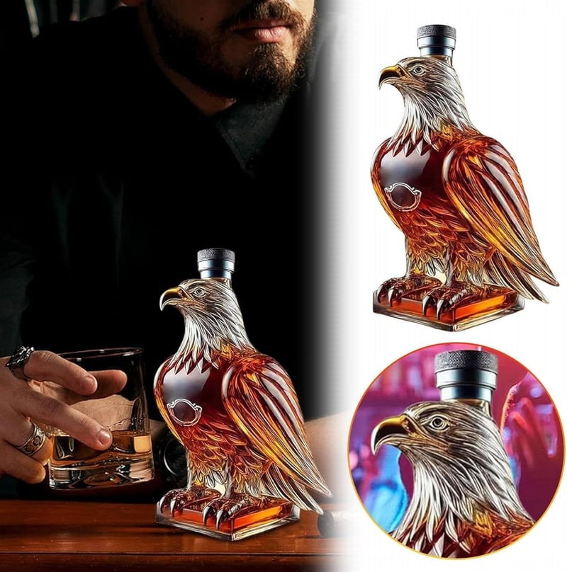 Exquisite Whisky Glaskaraffe für Papa und Ehemann, 200 g, 8 x 13 cm