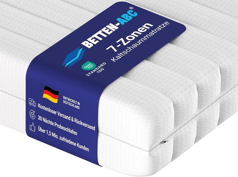 Matratze KSP-500 - 140x200 cm, 7-Zonen Kaltschaum, hypoallergen